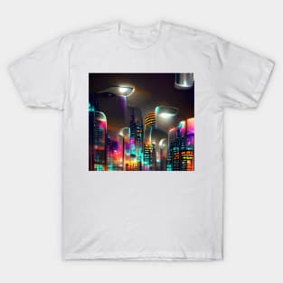 Futuristic City Lights T-Shirt